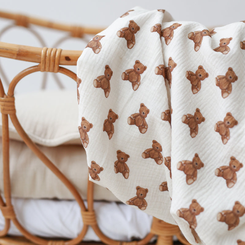 Muslin Cloth Set (Teddy Bear Print)