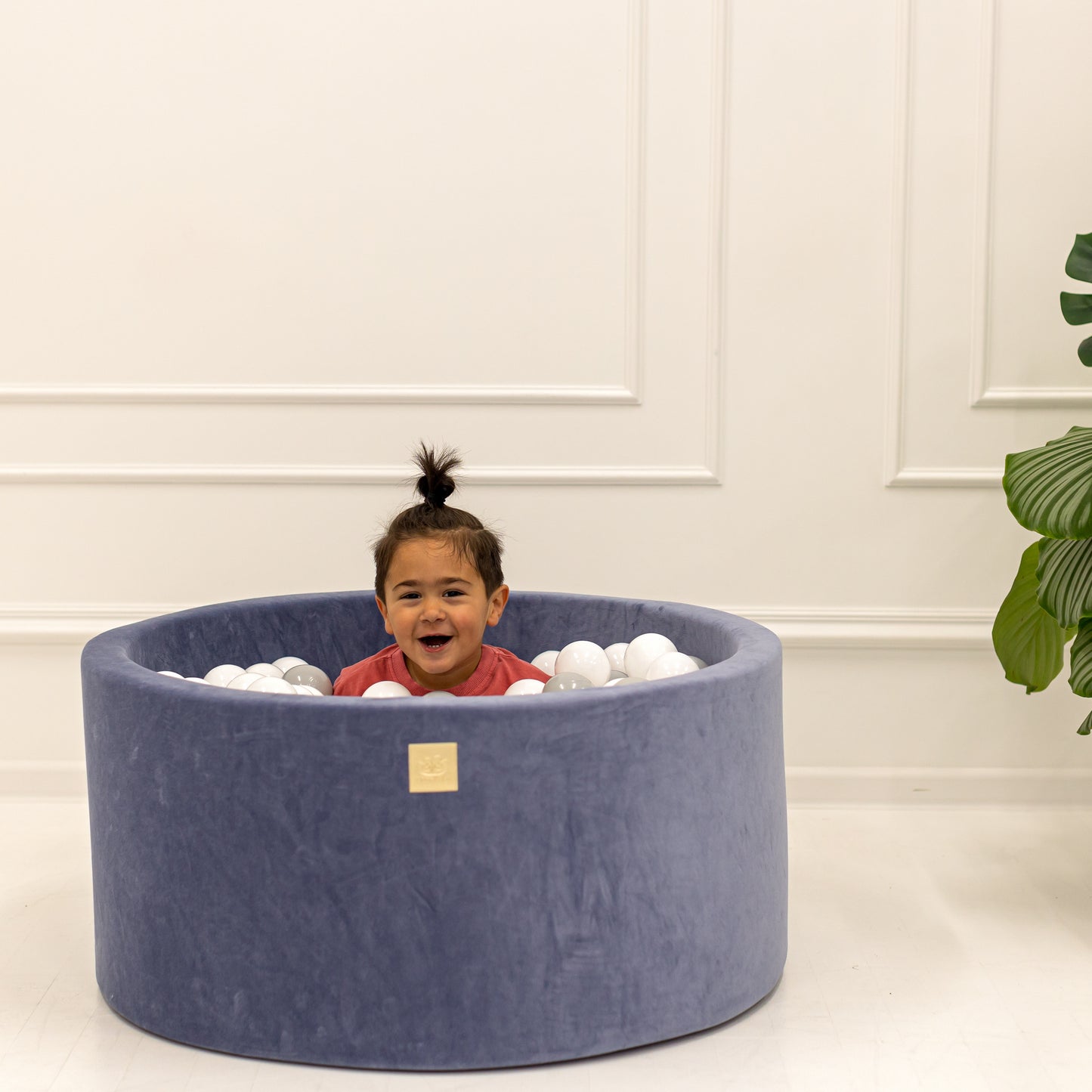 Velvet Round Ball Pit, Midnight Blue