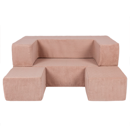 The Cube Couch, Chunky Corduroy Powder Rose