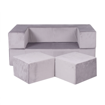 The Cube Couch, Velvet Grey