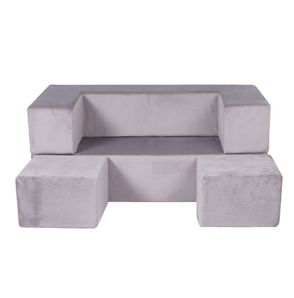 The Cube Couch, Velvet Grey