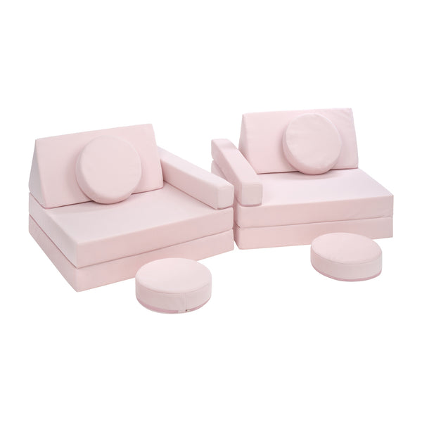 Soft Play Modular Couch, Pastel Pink