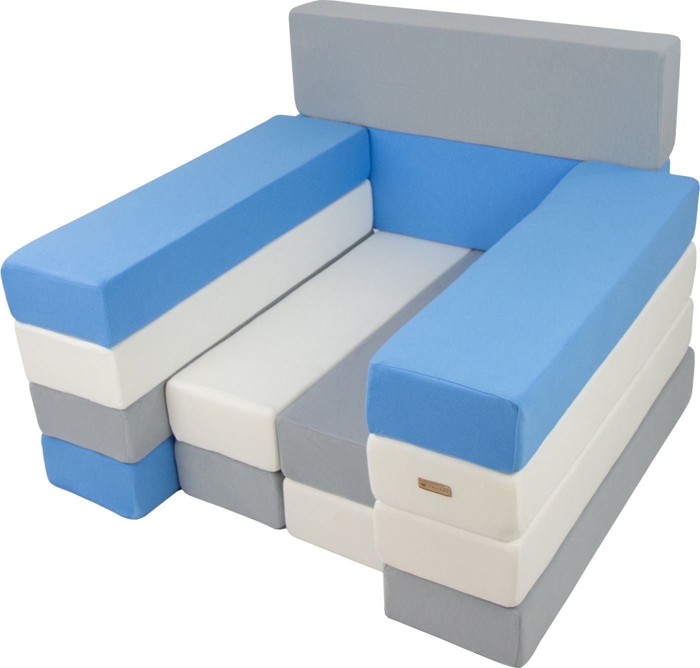 Giant Jenga Soft Play Blocks - Grey, White & Blue