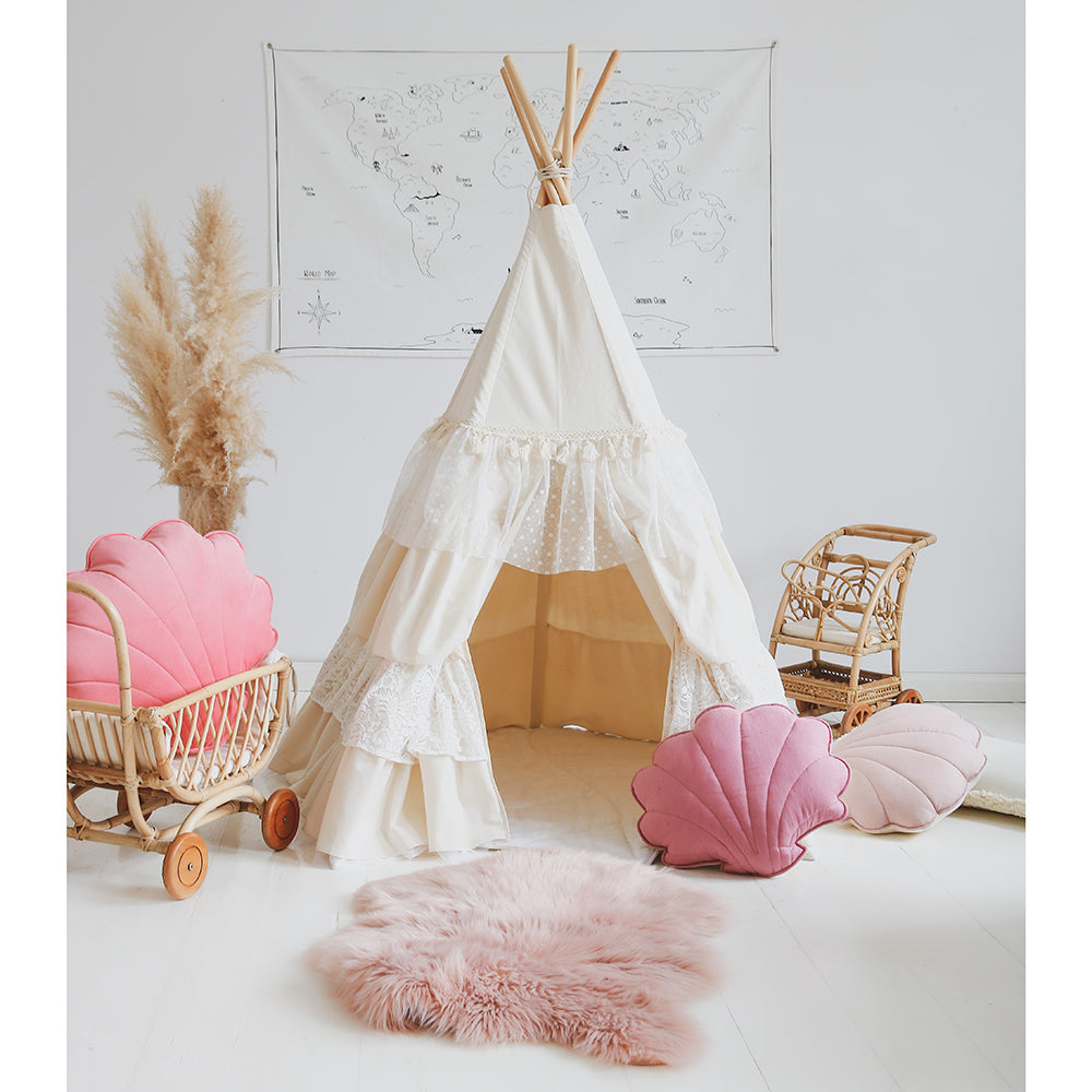 Layered Luxury Teepee Tent, Lace