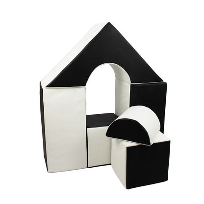 6 Piece Castle Set, Black & White