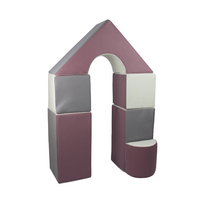 6 Piece Castle Set, Purple, Grey & White