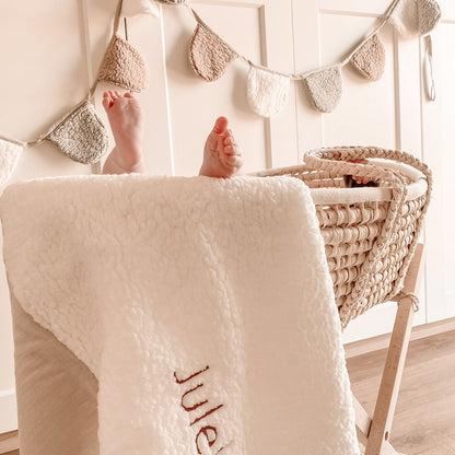 Personalised Bouclé Blanket, Ecru